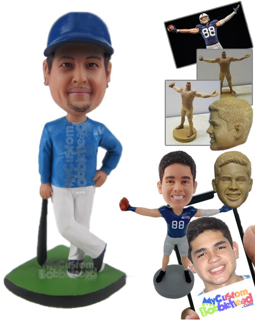 Baseball Dude Holding a Bat, Posing for the Camera Personalized Bobblehead Baseball Dude Holding a Bat, Posing for the Camera Personalized Bobblehead